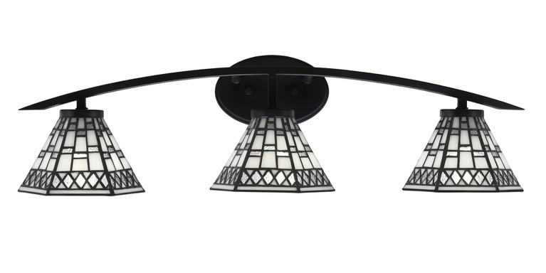 Toltec Lighting - 3723-MB-9105 - Three Light Bath Bar - Kurve - Matte Black