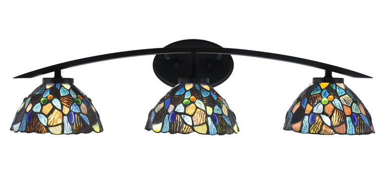 Toltec Lighting - 3723-MB-9955 - Three Light Bath Bar - Kurve - Matte Black
