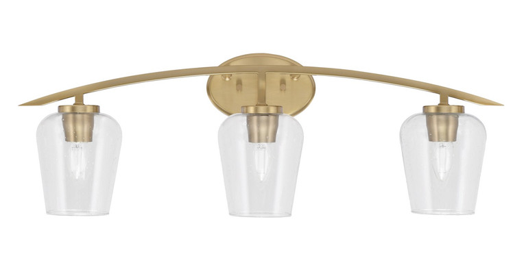 Toltec Lighting - 3723-NAB-210 - Three Light Bath Bar - Kurve - New Age Brass