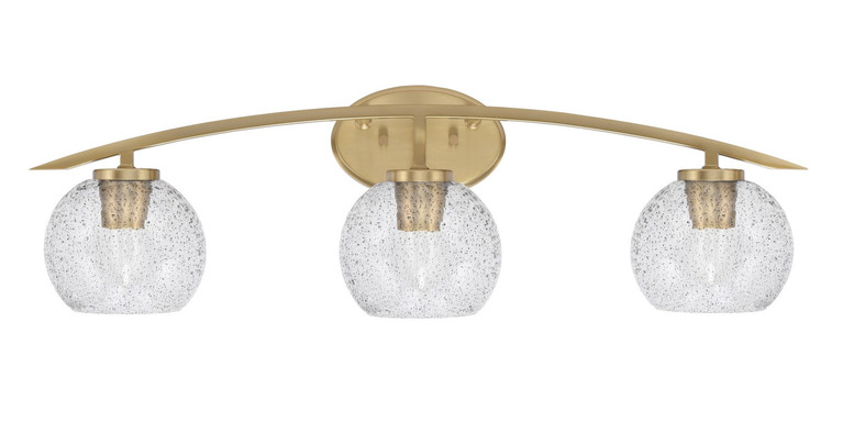 Toltec Lighting - 3723-NAB-4102 - Three Light Bath Bar - Kurve - New Age Brass