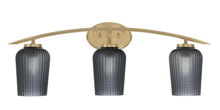 Toltec Lighting - 3723-NAB-4252 - Three Light Bath Bar - Kurve - New Age Brass