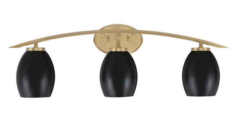 Toltec Lighting - 3723-NAB-426-MB - Three Light Bath Bar - Kurve - New Age Brass