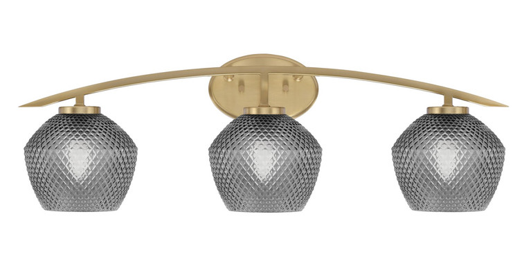 Toltec Lighting - 3723-NAB-4622 - Three Light Bath Bar - Kurve - New Age Brass