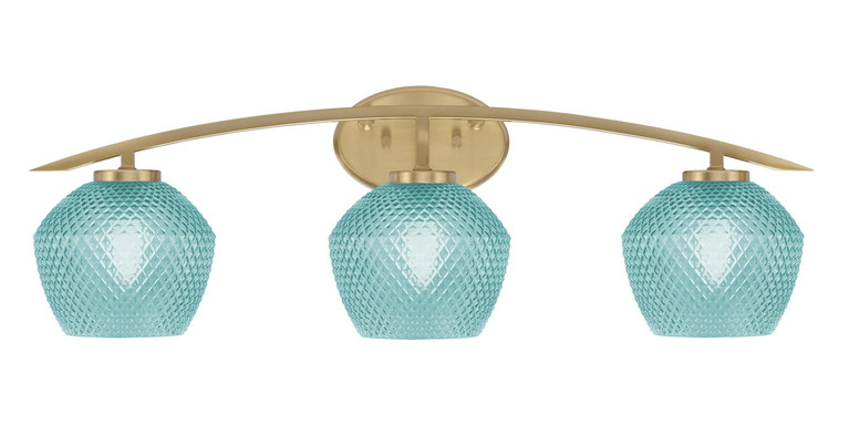 Toltec Lighting - 3723-NAB-4625 - Three Light Bath Bar - Kurve - New Age Brass