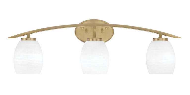 Toltec Lighting - 3723-NAB-615 - Three Light Bath Bar - Kurve - New Age Brass