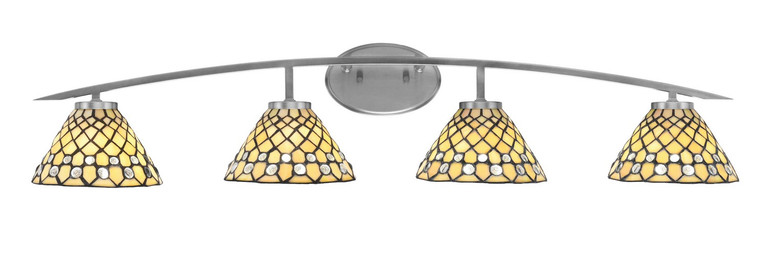 Toltec Lighting - 3724-GP-9415 - Four Light Bath Bar - Kurve - Graphite