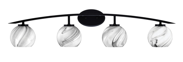 Toltec Lighting - 3724-MB-4109 - Four Light Bath Bar - Kurve - Matte Black