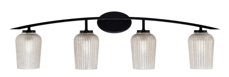 Toltec Lighting - 3724-MB-4253 - Four Light Bath Bar - Kurve - Matte Black