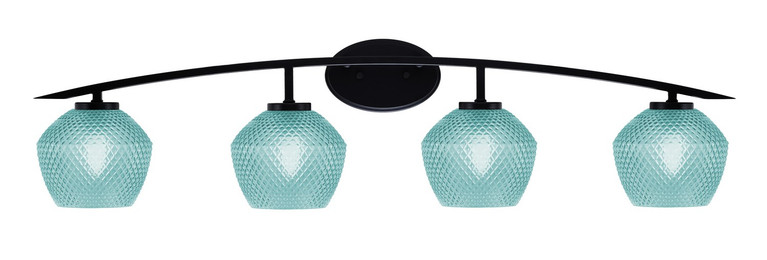 Toltec Lighting - 3724-MB-4625 - Four Light Bath Bar - Kurve - Matte Black