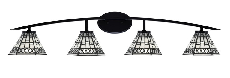 Toltec Lighting - 3724-MB-9105 - Four Light Bath Bar - Kurve - Matte Black