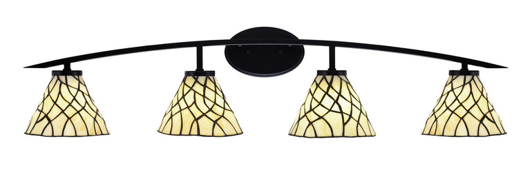 Toltec Lighting - 3724-MB-9115 - Four Light Bath Bar - Kurve - Matte Black