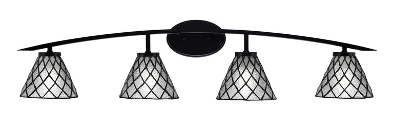 Toltec Lighting - 3724-MB-9185 - Four Light Bath Bar - Kurve - Matte Black