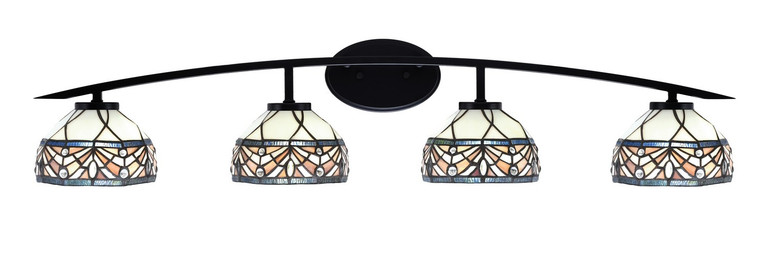 Toltec Lighting - 3724-MB-9485 - Four Light Bath Bar - Kurve - Matte Black