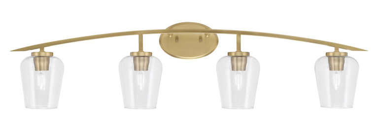 Toltec Lighting - 3724-NAB-210 - Four Light Bath Bar - Kurve - New Age Brass