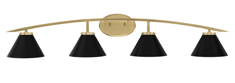 Toltec Lighting - 3724-NAB-421-MB - Four Light Bath Bar - Kurve - New Age Brass