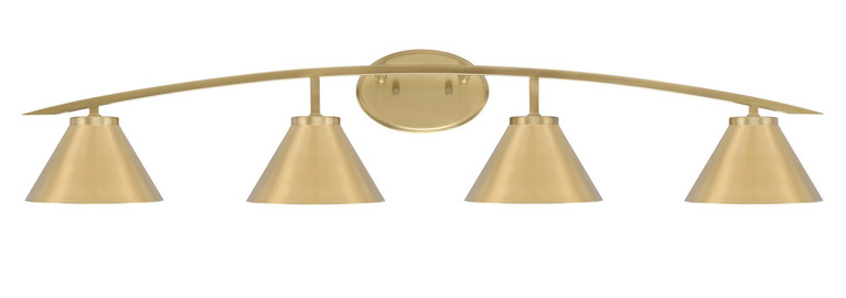 Toltec Lighting - 3724-NAB-421-NAB - Four Light Bath Bar - Kurve - New Age Brass