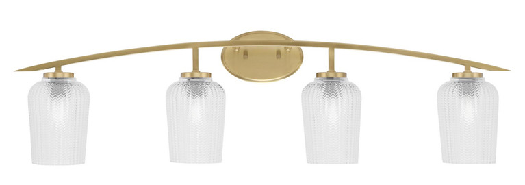 Toltec Lighting - 3724-NAB-4250 - Four Light Bath Bar - Kurve - New Age Brass
