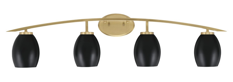 Toltec Lighting - 3724-NAB-426-MB - Four Light Bath Bar - Kurve - New Age Brass