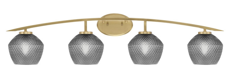 Toltec Lighting - 3724-NAB-4622 - Four Light Bath Bar - Kurve - New Age Brass