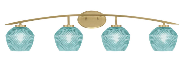 Toltec Lighting - 3724-NAB-4625 - Four Light Bath Bar - Kurve - New Age Brass