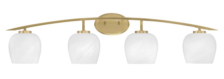 Toltec Lighting - 3724-NAB-4811 - Four Light Bath Bar - Kurve - New Age Brass