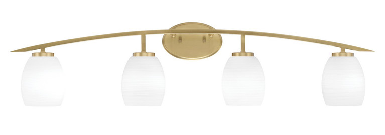 Toltec Lighting - 3724-NAB-615 - Four Light Bath Bar - Kurve - New Age Brass