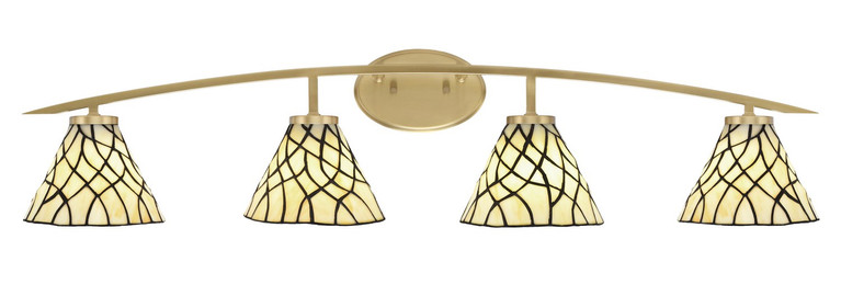 Toltec Lighting - 3724-NAB-9115 - Four Light Bath Bar - Kurve - New Age Brass