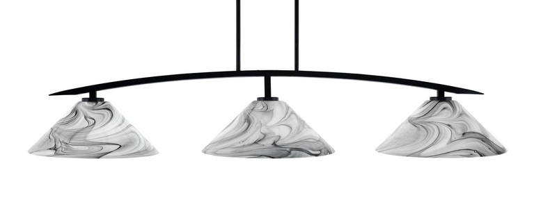 Toltec Lighting - 3733-MB-2169 - Three Light Bar - Kurve - Matte Black