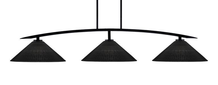 Toltec Lighting - 3733-MB-4019 - Three Light Bar - Kurve - Matte Black