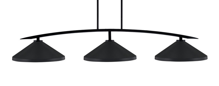 Toltec Lighting - 3733-MB-424-MB - Three Light Bar - Kurve - Matte Black