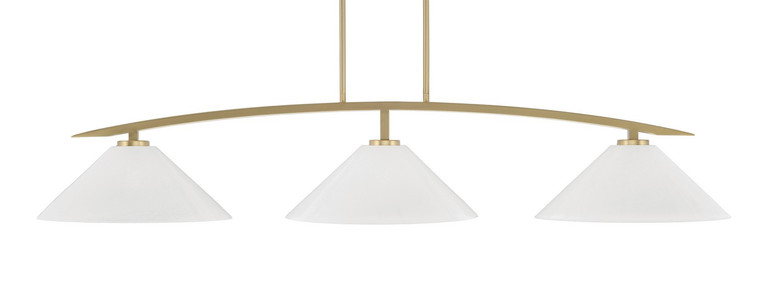 Toltec Lighting - 3733-NAB-2161 - Three Light Bar - Kurve - New Age Brass