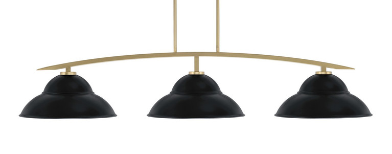 Toltec Lighting - 3733-NAB-429-MB - Three Light Bar - Kurve - New Age Brass