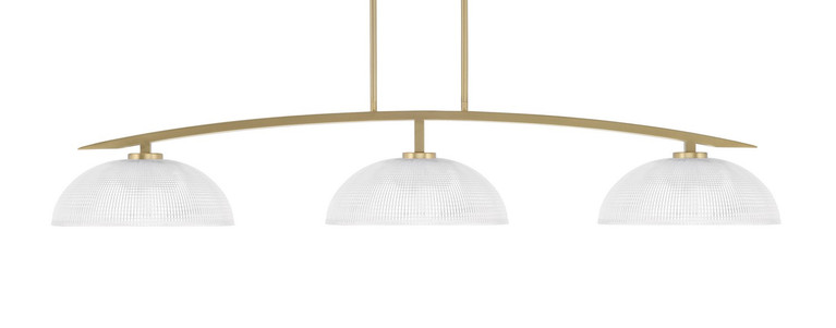 Toltec Lighting - 3733-NAB-540 - Three Light Bar - Kurve - New Age Brass