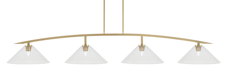 Toltec Lighting - 3734-NAB-308 - Four Light Bar - Kurve - New Age Brass