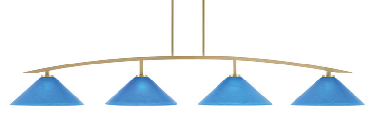 Toltec Lighting - 3734-NAB-415 - Four Light Bar - Kurve - New Age Brass