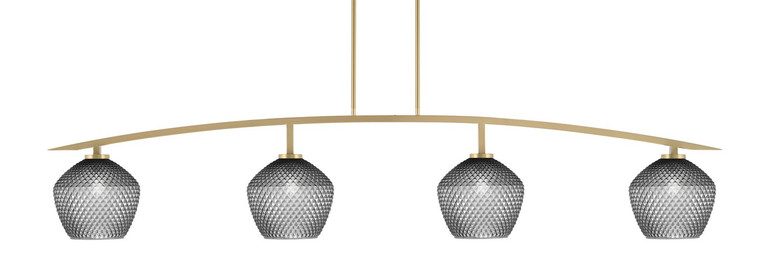 Toltec Lighting - 3734-NAB-4922 - Four Light Bar - Kurve - New Age Brass