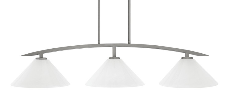 Toltec Lighting - 3736-GP-2121 - Three Light Island Pendant - Kurve - Graphite