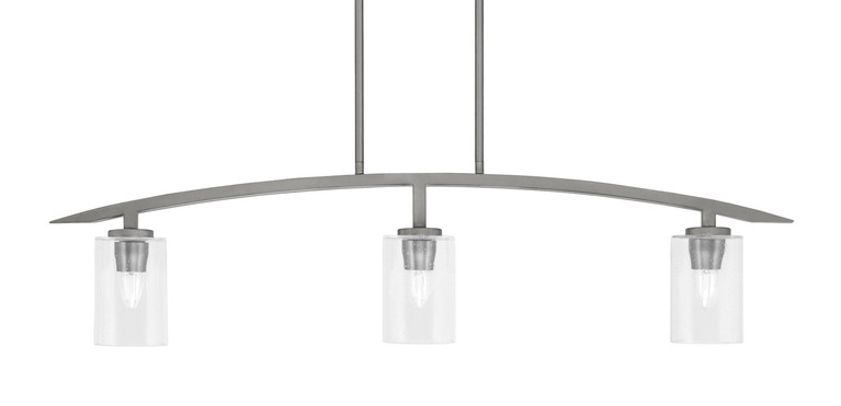 Toltec Lighting - 3736-GP-300 - Three Light Island Pendant - Kurve - Graphite
