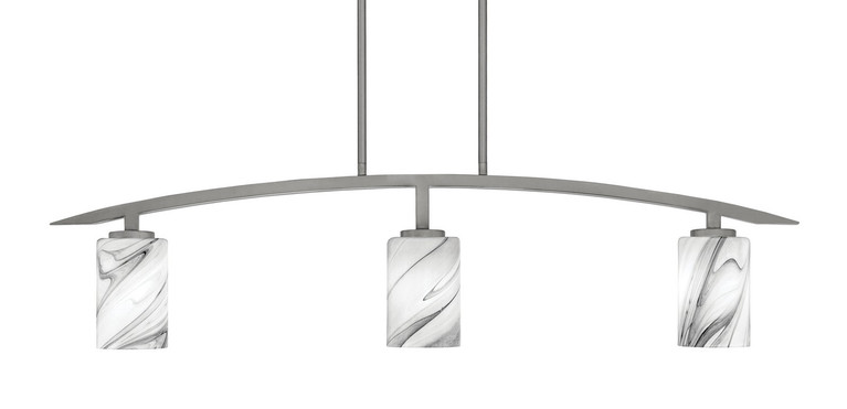 Toltec Lighting - 3736-GP-3009 - Three Light Island Pendant - Kurve - Graphite