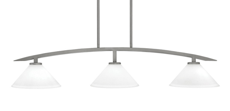 Toltec Lighting - 3736-GP-314 - Three Light Island Pendant - Kurve - Graphite