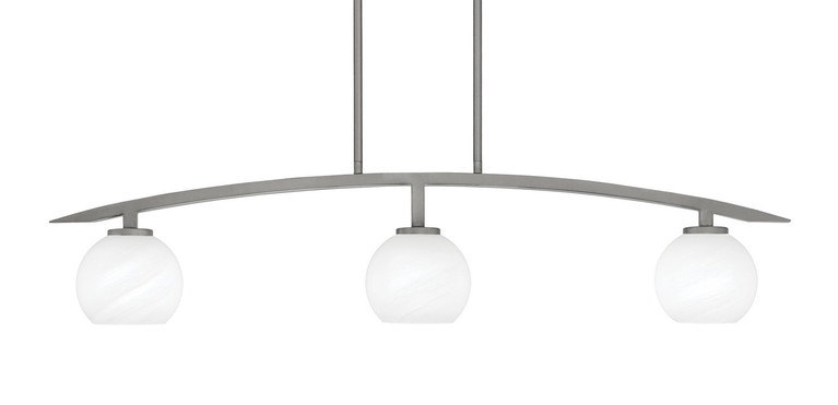 Toltec Lighting - 3736-GP-4101 - Three Light Island Pendant - Kurve - Graphite