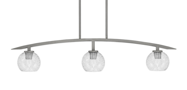 Toltec Lighting - 3736-GP-4102 - Three Light Island Pendant - Kurve - Graphite