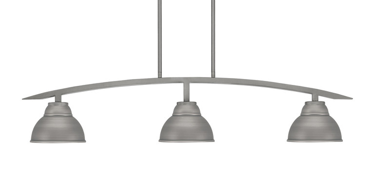 Toltec Lighting - 3736-GP-427-GP - Three Light Island Pendant - Kurve - Graphite