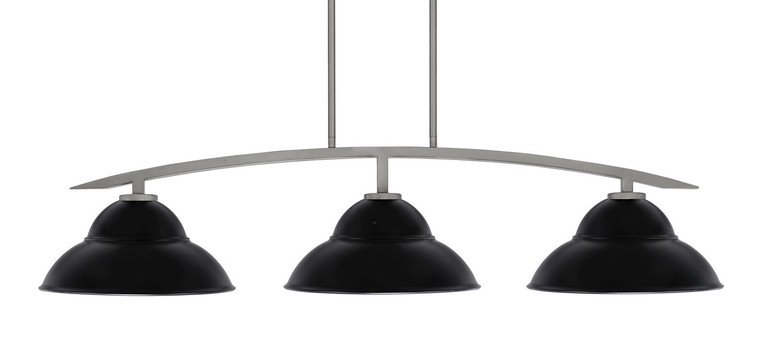 Toltec Lighting - 3736-GP-428-MB - Three Light Island Pendant - Kurve - Graphite