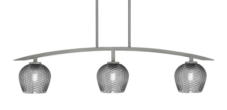 Toltec Lighting - 3736-GP-4602 - Three Light Island Pendant - Kurve - Graphite