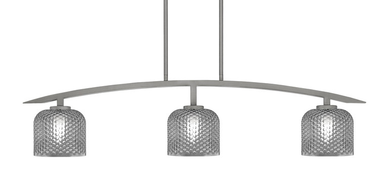 Toltec Lighting - 3736-GP-4612 - Three Light Island Pendant - Kurve - Graphite