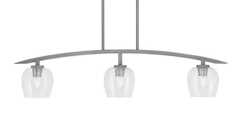 Toltec Lighting - 3736-GP-4810 - Three Light Island Pendant - Kurve - Graphite