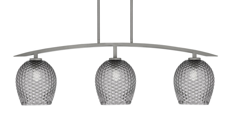 Toltec Lighting - 3736-GP-4902 - Three Light Island Pendant - Kurve - Graphite