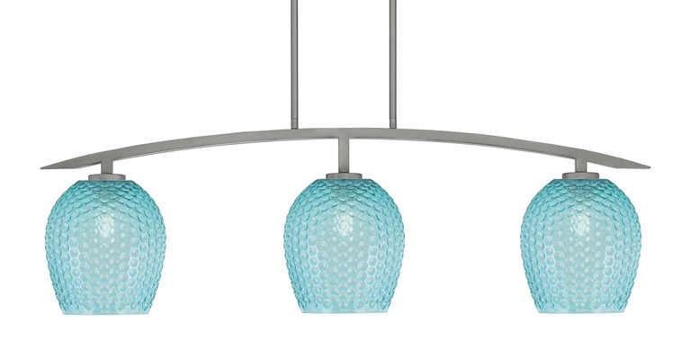 Toltec Lighting - 3736-GP-4905 - Three Light Island Pendant - Kurve - Graphite