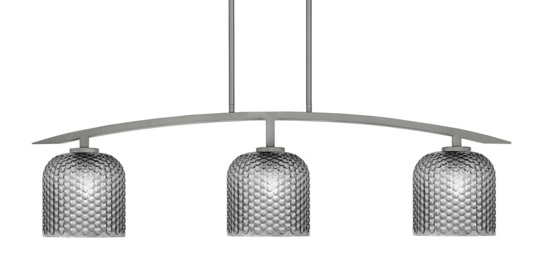 Toltec Lighting - 3736-GP-4912 - Three Light Island Pendant - Kurve - Graphite
